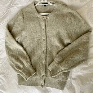 J.Crew Ribbed Cardigan with jeweled buttons size L